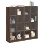 Shelving unit with brown oak wood doors 136x37x142 cm by , Bookcases and shelves - Ref: Foro24-3206523, Price: 258,75 €, Disc...