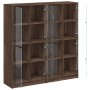 Estantería con puertas madera marrón roble 136x37x142 cm de , Librerías y estanterías - Ref: Foro24-3206523, Precio: 258,75 €...