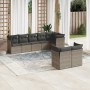 Garden sofa set 8 pieces and gray synthetic rattan cushions by , Garden sets - Ref: Foro24-3217910, Price: 534,20 €, Discount: %