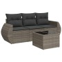 Set de sofás de jardín 4 pzas y cojines ratán sintético gris de , Conjuntos de jardín - Ref: Foro24-3221069, Precio: 308,36 €...