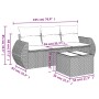 Garden sofa set 4 pieces with gray synthetic rattan cushions by , Garden sets - Ref: Foro24-3221069, Price: 303,99 €, Discoun...