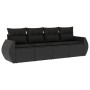 Set mit 4 Gartensofas mit Kissen Kunstrattan schwarz von , Gartensets - Ref: Foro24-3221074, Preis: 272,19 €, Rabatt: %