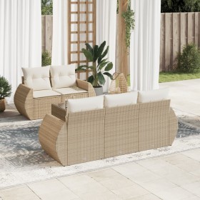 Garden sofa set with 6-piece synthetic rattan beige cushions by , Garden sets - Ref: Foro24-3221097, Price: 617,99 €, Discoun...