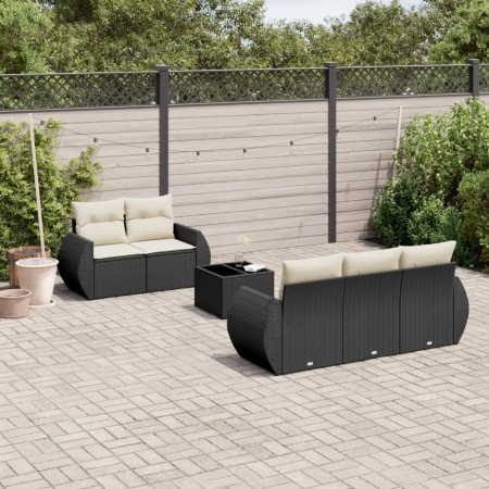 Set aus 6-teiligen Gartensofas und Kissen Kunstrattan schwarz von , Gartensets - Ref: Foro24-3221095, Preis: 476,62 €, Rabatt: %