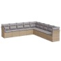 Set mit 9 Gartensofas mit beigen Kissen aus synthetischem Rattan von , Gartensets - Ref: Foro24-3249618, Preis: 634,99 €, Rab...