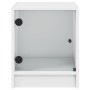 Mesita de noche con puerta de vidrio blanco 35x37x42 cm de , Mesitas de noche - Ref: Foro24-836343, Precio: 39,24 €, Descuent...