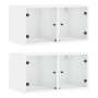 Wall unit with 2 white glass doors 68.5x37x35 cm by , Lockers and storage cabinets - Ref: Foro24-836498, Price: 89,26 €, Disc...