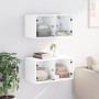 Wall unit with 2 white glass doors 68.5x37x35 cm by , Lockers and storage cabinets - Ref: Foro24-836498, Price: 89,26 €, Disc...