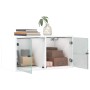 Mueble pared con puertas de vidrio 2 uds blanco 68,5x37x35 cm de , Taquillas y armarios de almacenamiento - Ref: Foro24-83649...