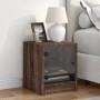 Mesita de noche con puerta de vidrio roble marrón 35x37x42 cm de , Mesitas de noche - Ref: Foro24-836355, Precio: 41,27 €, De...