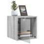 Bedside table with Sonoma gray glass door 35x37x35 cm by , Nightstands - Ref: Foro24-836472, Price: 35,99 €, Discount: %