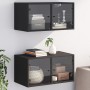 Wall unit with 2 black glass doors 68.5x37x35 cm by , Lockers and storage cabinets - Ref: Foro24-836500, Price: 100,21 €, Dis...