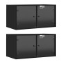 Wall unit with 2 black glass doors 68.5x37x35 cm by , Lockers and storage cabinets - Ref: Foro24-836500, Price: 100,21 €, Dis...