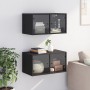 Wall unit with 2 black glass doors 68.5x37x35 cm by , Lockers and storage cabinets - Ref: Foro24-836500, Price: 100,21 €, Dis...