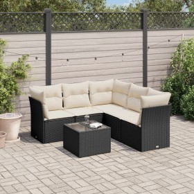 Set aus 6-teiligen Gartensofas und Kissen Kunstrattan schwarz von , Gartensets - Ref: Foro24-3249465, Preis: 396,99 €, Rabatt: %