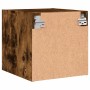 Mesita de noche con puerta de vidrio roble ahumado 35x37x35 cm de , Mesitas de noche - Ref: Foro24-836470, Precio: 34,35 €, D...