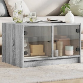 Mesa de centro con puertas de vidrio gris Sonoma 68x50x42 cm de , Mesas de centro - Ref: Foro24-836369, Precio: 77,99 €, Desc...