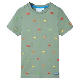 Short-sleeved khaki children's t-shirt size 140 by , Kids T-shirts - Ref: Foro24-11768, Price: 9,99 €, Discount: %