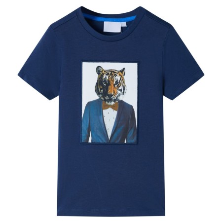 Camiseta infantil de manga corta azul oscuro 140 de , Camisetas para niños - Ref: Foro24-11943, Precio: 9,99 €, Descuento: %