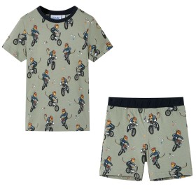 Light khaki children's short-sleeved pajamas 128 by , Children's pajamas - Ref: Foro24-11867, Price: 10,97 €, Discount: %