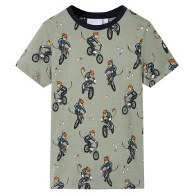 Light khaki children's short-sleeved pajamas 116 by , Children's pajamas - Ref: Foro24-11866, Price: 10,97 €, Discount: %