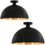 Ceiling lamps 2 pcs black and gold hemispherical E27 by vidaXL, Lamps - Ref: Foro24-50873, Price: 80,92 €, Discount: %