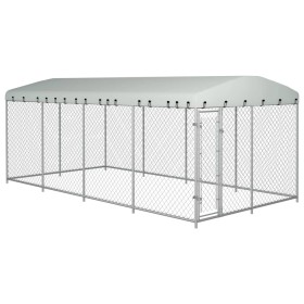 Outdoor kennel with roof 8x4x2.3 m by vidaXL, Dog kennels and fences - Ref: Foro24-144937, Price: 762,36 €, Discount: %