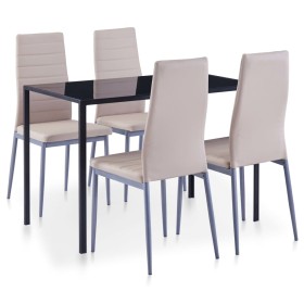 Conjunto de mesa y sillas de comedor 5 piezas color capuchino de , muebles para cocinas y comedores - Ref: Foro24-281701, Pre...