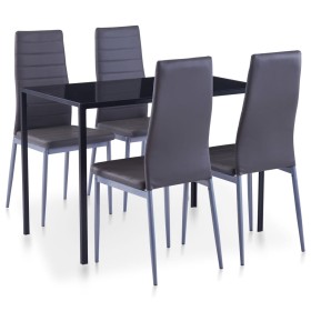 Conjunto de mesa y sillas de comedor 5 piezas gris de , muebles para cocinas y comedores - Ref: Foro24-281695, Precio: 219,62...