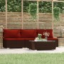 4-teiliges Gartenmöbel-Set und Kissen Kunstrattan braun von , Gartensets - Ref: Foro24-317551, Preis: 355,47 €, Rabatt: %