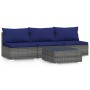 4-piece garden furniture set and gray synthetic rattan cushions by , Garden sets - Ref: Foro24-317573, Price: 261,06 €, Disco...