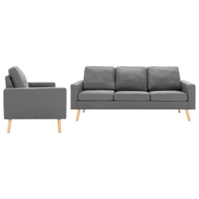 2-teilige Sofagarnitur aus hellgrauem Stoff von , Sofas - Ref: Foro24-3056634, Preis: 589,55 €, Rabatt: %