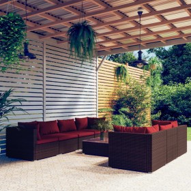 8-piece garden sofa set and brown synthetic rattan cushions by , Garden sets - Ref: Foro24-3101507, Price: 700,69 €, Discount: %