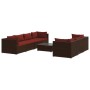 8-piece garden sofa set and brown synthetic rattan cushions by , Garden sets - Ref: Foro24-3101507, Price: 700,69 €, Discount: %