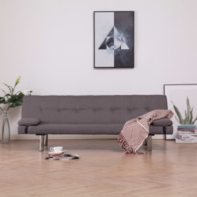 Sofá cama con dos almohadas de poliéster color gris topo de vidaXL, Sofás - Ref: Foro24-282192, Precio: 172,88 €, Descuento: %