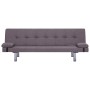 Sofá cama con dos almohadas de poliéster color gris topo de vidaXL, Sofás - Ref: Foro24-282192, Precio: 172,88 €, Descuento: %