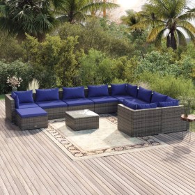 11-teiliges Gartenmöbel-Set und graue synthetische Rattankissen von , Gartensets - Ref: Foro24-3102694, Preis: 664,99 €, Raba...