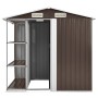 Cobertizo de jardín con estantería hierro marrón 205x130x183 cm de , Cobertizos - Ref: Foro24-47105, Precio: 254,54 €, Descue...