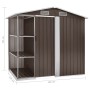 Garden shed with brown iron shelving 205x130x183 cm by , Sheds - Ref: Foro24-47105, Price: 254,54 €, Discount: %