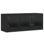 Mueble de TV con puertas de vidrio negro 102x37x42 cm de , Muebles TV - Ref: Foro24-836407, Precio: 74,87 €, Descuento: %