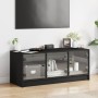 Mueble de TV con puertas de vidrio negro 102x37x42 cm de , Muebles TV - Ref: Foro24-836407, Precio: 74,87 €, Descuento: %