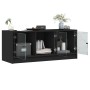 Mueble de TV con puertas de vidrio negro 102x37x42 cm de , Muebles TV - Ref: Foro24-836407, Precio: 74,87 €, Descuento: %