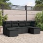 Set aus 6-teiligen Gartensofas und Kissen Kunstrattan schwarz von , Gartensets - Ref: Foro24-3249844, Preis: 384,15 €, Rabatt: %