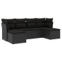 Set aus 6-teiligen Gartensofas und Kissen Kunstrattan schwarz von , Gartensets - Ref: Foro24-3249844, Preis: 384,15 €, Rabatt: %