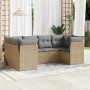 Set Gartensofas mit Kissen 6 Stück synthetisches Rattan beige von , Gartensets - Ref: Foro24-3249948, Preis: 442,69 €, Rabatt: %