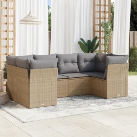 Garden sofa set with 6-piece synthetic rattan beige cushions by , Garden sets - Ref: Foro24-3249948, Price: 442,69 €, Discoun...