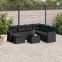 Set aus 8-teiligen Gartensofas und Kissen Kunstrattan schwarz von , Modulare Sofas für den Außenbereich - Ref: Foro24-3251642...