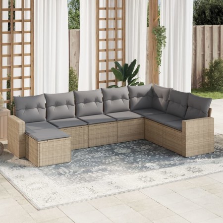 Gartensofa-Set mit beigen Kissen 8 Stück PE-Rattan von , Modulare Sofas für den Außenbereich - Ref: Foro24-3251696, Preis: 55...