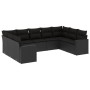 Set aus 8-teiligen Gartensofas und Kissen Kunstrattan schwarz von , Modulare Sofas für den Außenbereich - Ref: Foro24-3251732...