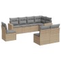 Garden sofa set with beige cushions, 8 pieces, PE rattan. by , Garden sets - Ref: Foro24-3219059, Price: 512,87 €, Discount: %